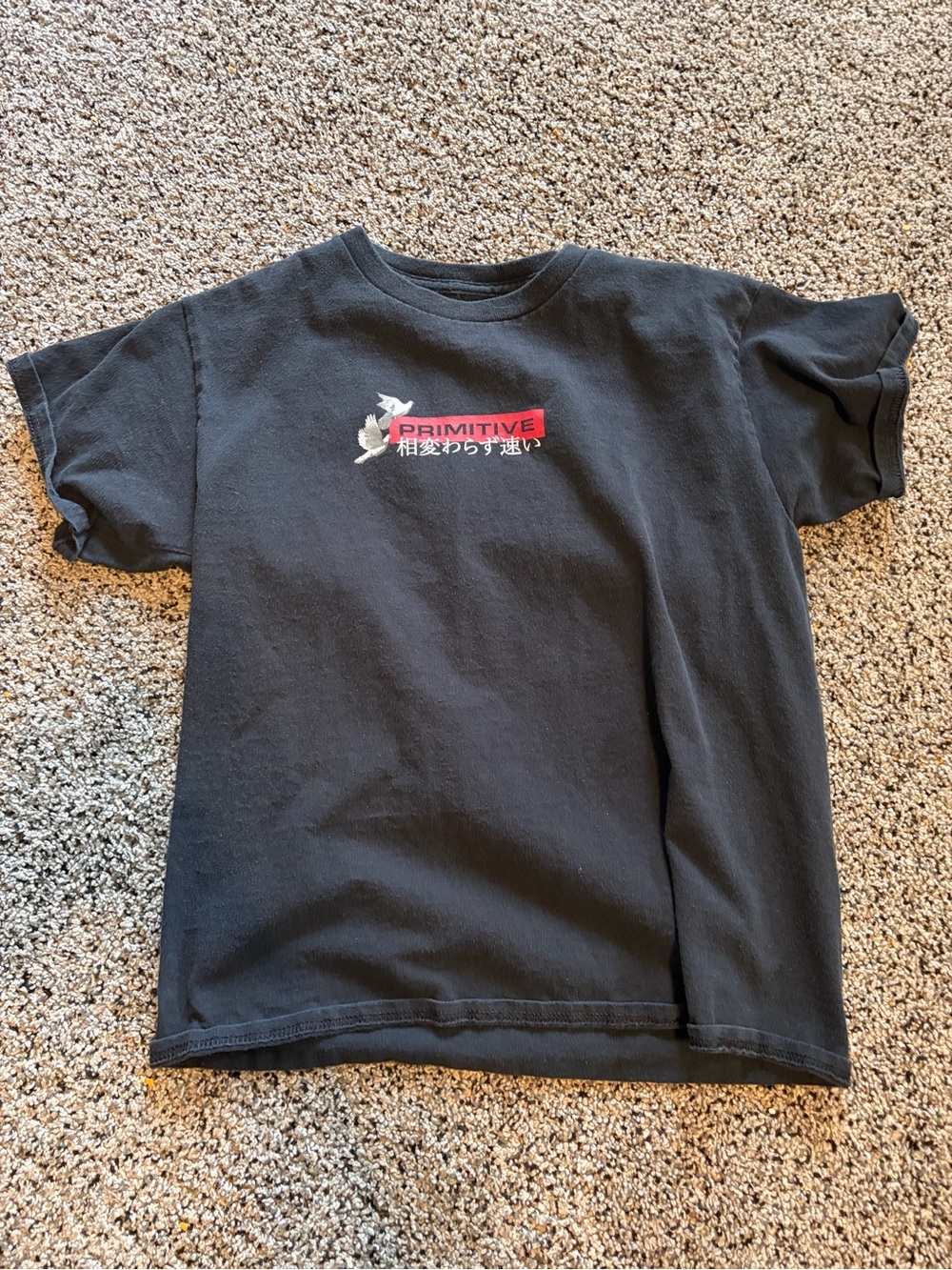 Primitive Kids Black Tee with Red Logo and White Bird